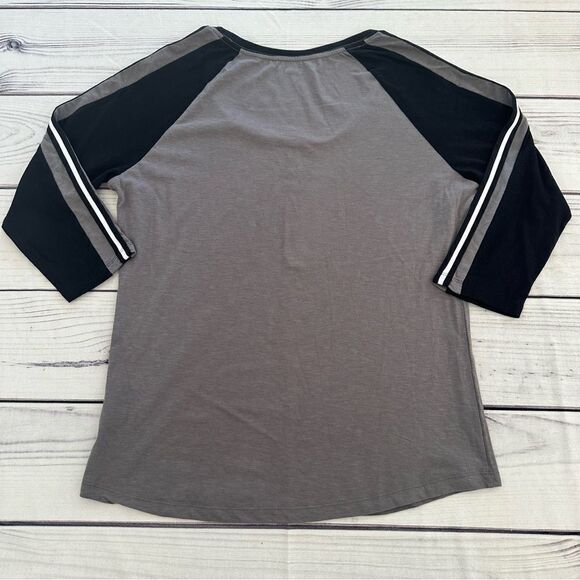 NWT NBA San Antonio Spurs Womens Shirt Size XL Raglan Black Gray White Retro - Picture 6 of 6